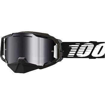 100% Armega Snow Goggles - Black - Silver Mirror 50008-00001