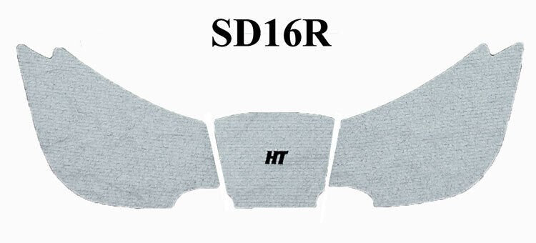 Hydro-Turf Rear Boarding Mats Sea-Doo Speedster 200 Wake SD16R Black Goove 3M