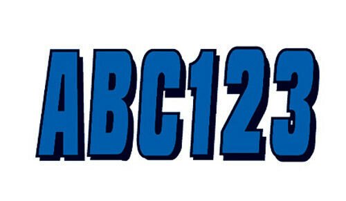 INSTOCK HARDLINE BLBLK320 LETTER & NUMBER KIT BLUE / BLACK BOAT PWC REGISTRATION