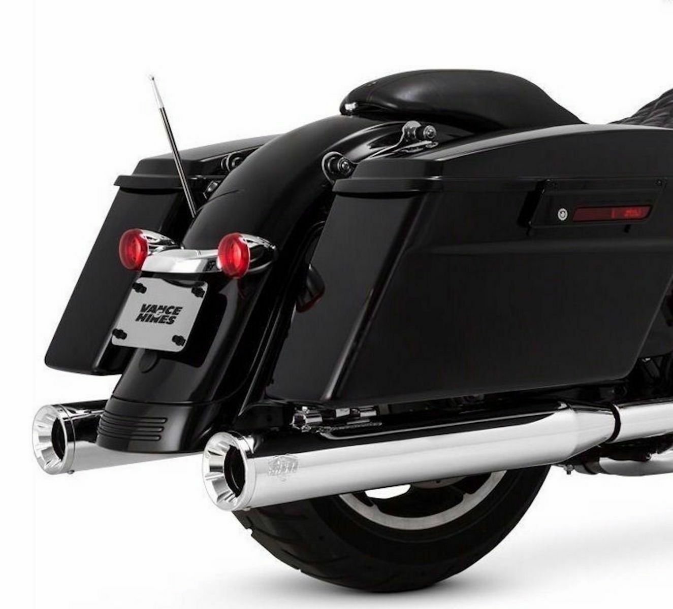 Vance & Hines Eliminator 400 4" Pair Round Slip-on Mufflers Chrome Harley Touring 16703