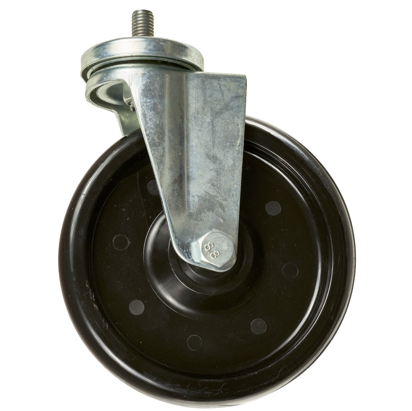 6" Caster Wheel, Swivel Non-Brake 8mm Bolt M12X1.75 Stud