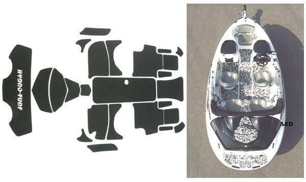 Hydro Turf Mat Kit Sea-Doo 00-03 Speedster 04 Speedster 160 SD12 Black Goove 3M