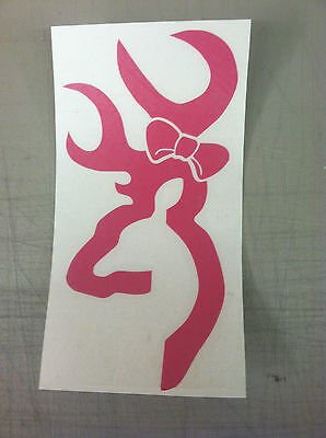 Girl Browning WHITE Buckmark Decal 6" Hunting Truck Car Window Sticker