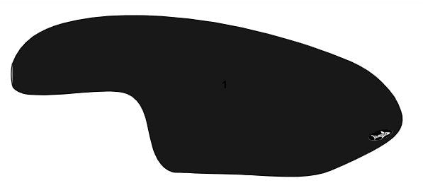 Black Tip SBT Custom Chin Pad Cover Yamaha 1996-2017 SuperJet - SOLID BLACK -108BT407