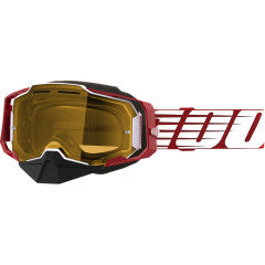 100% Armega Snow Goggles - Oversized Red - Yellow - 50007-00006
