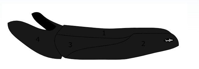 INS SBT BlackTip Seat Cover Kawasaki 1997 1100 STX/1999-2000 900 STX/2001-2002 900 STS - 108BT209