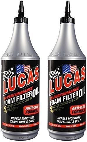 2 PACK Lucas Oil 10798 High Performance Foam Filter Oil - 1 Quart