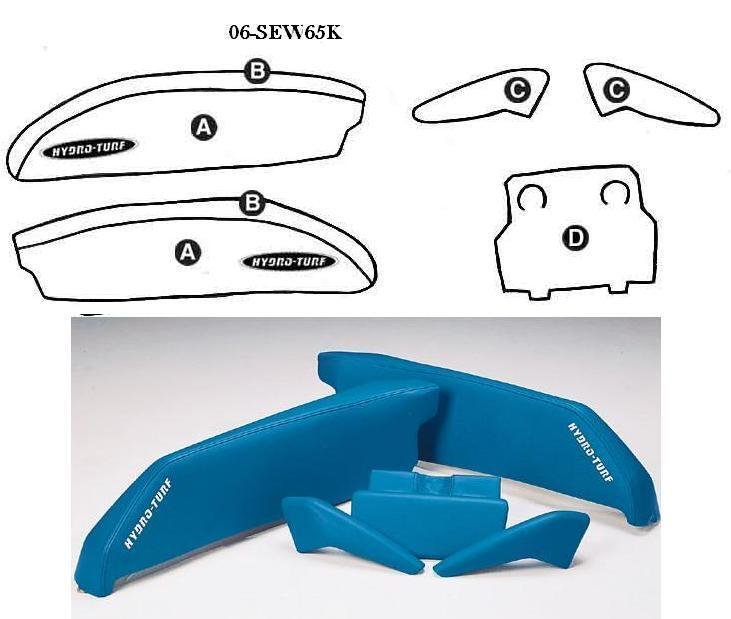 hydro-turf Upholstery Cover SEW65K  Kawasaki 650SX Sides/Dash Kit BLACK