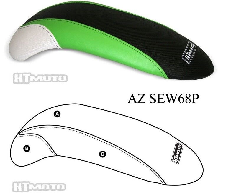 Hydro-turf AZ-SEW68P Chin pad Cover Kawasaki 800 SXR 750 SX SXI BLACK/SILVER