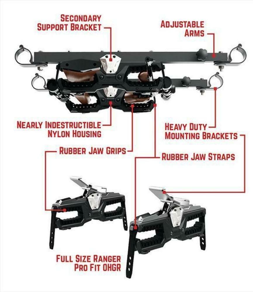 Seizmik Ohgr 2 Gun Rack 2.0 Clamp For Mule - Pioneer 1000 - Kubota RTV X 07301