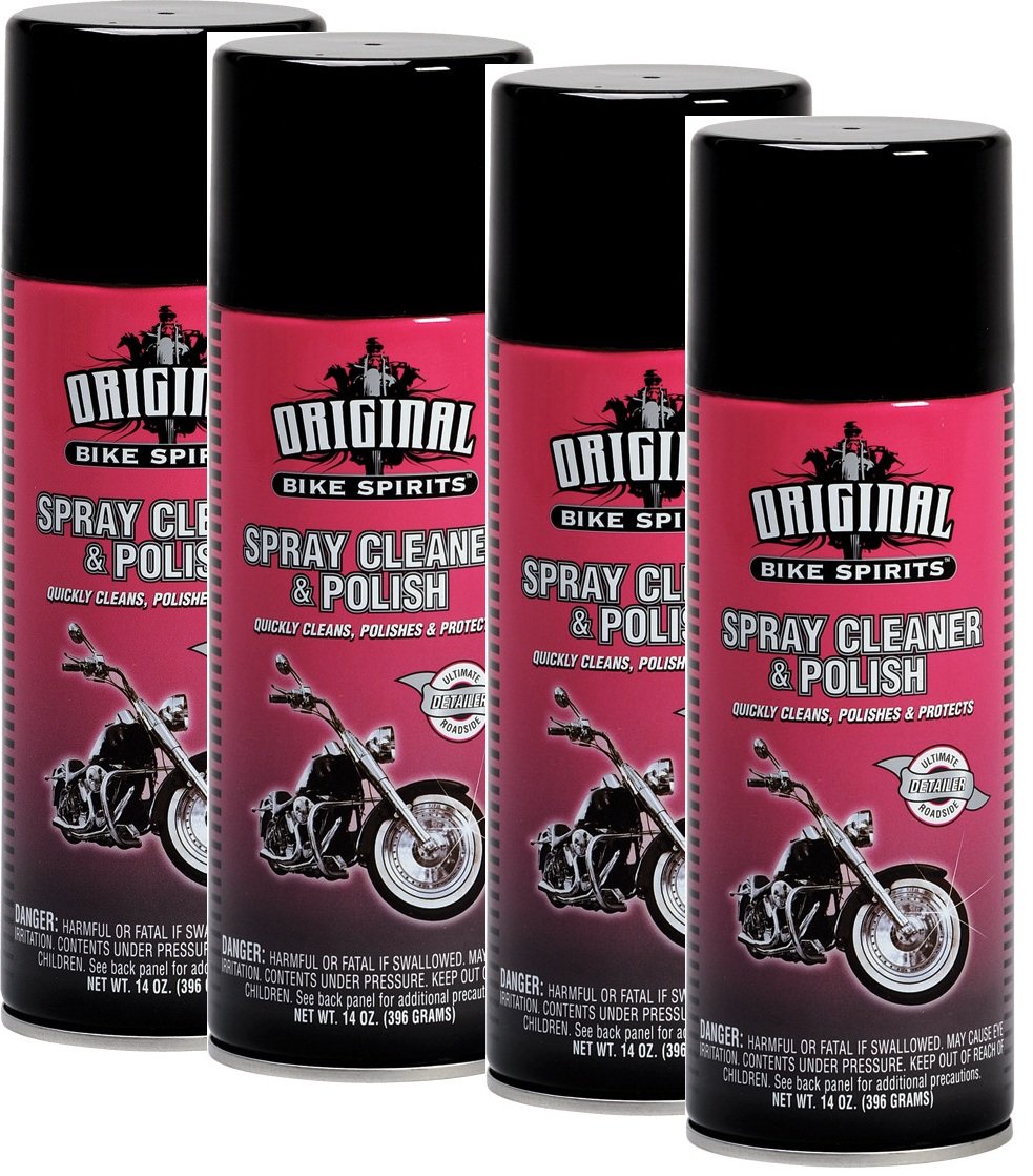 4 PACK Original Bike Spirits Spray Cleaner Polish Protector 14oz Aerosol Can - 1039615