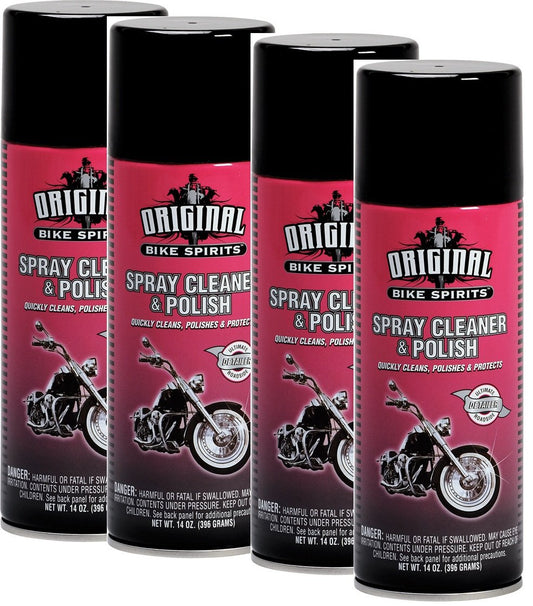 4 PACK Original Bike Spirits Spray Cleaner Polish Protector 14oz Aerosol Can - 1039615