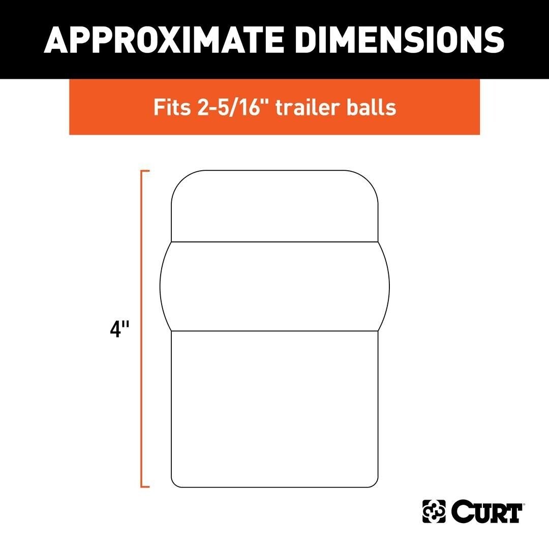 CURT 21811 Trailer Ball Cover (Fits 2-5/16" Balls, Black Rubber, Packaged)