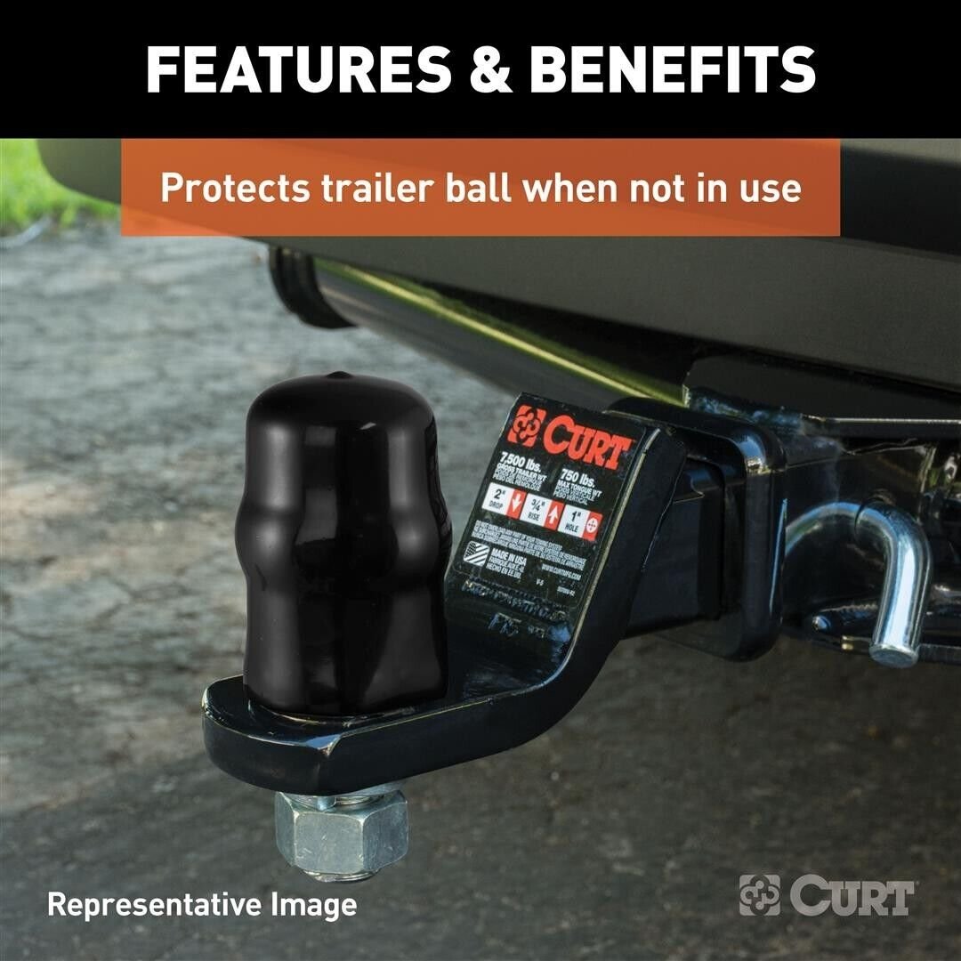 CURT 21811 Trailer Ball Cover (Fits 2-5/16" Balls, Black Rubber, Packaged)