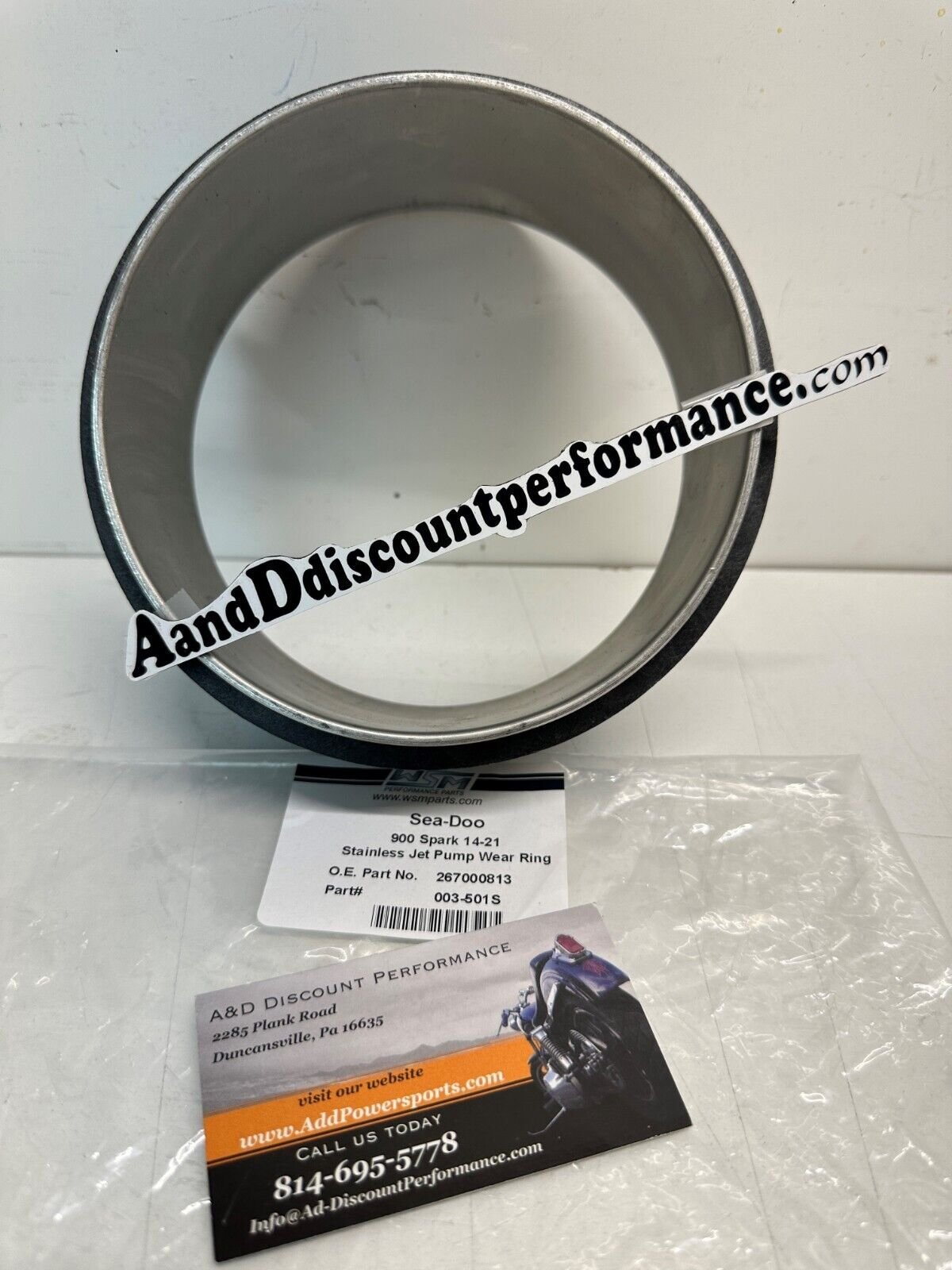 INSTOCK WSM JET PUMP STAINLESS WEAR RING SEA-DOO 900 SPARK 14-2023 - 003-501S