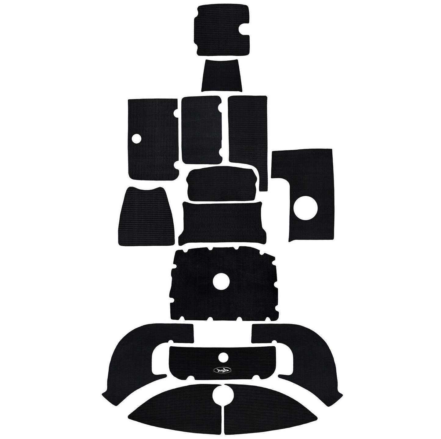 SBT Complete Mat Kit Black on Grey Groove Yamaha SR210 2006-2007 AR210 2006-2010