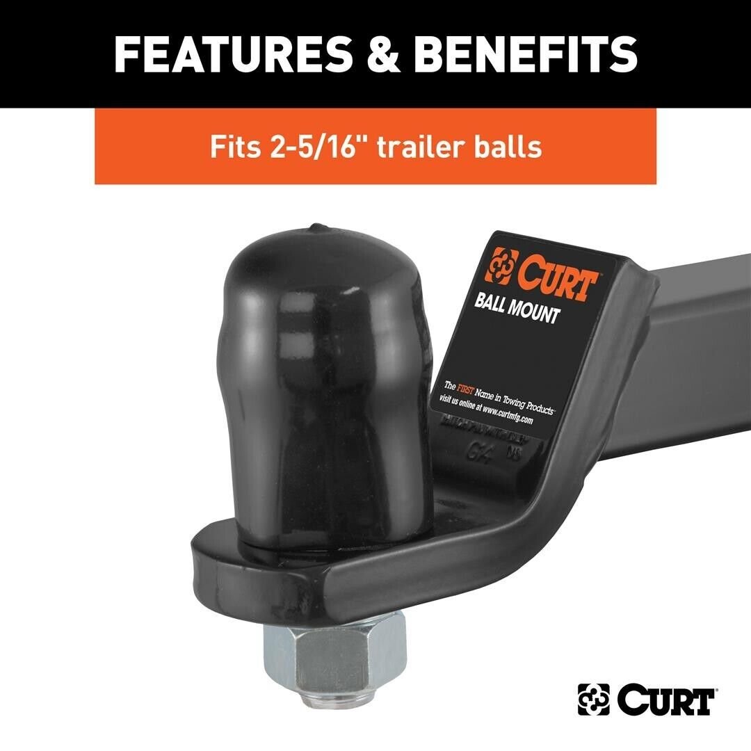 CURT 21811 Trailer Ball Cover (Fits 2-5/16" Balls, Black Rubber, Packaged)