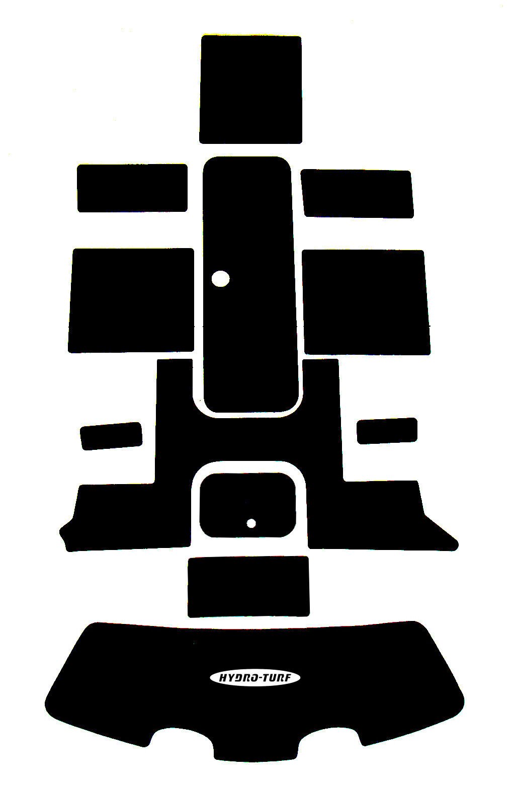 Hydro-Turf Jet Boat Mats Sea-Doo 07-2011 CHALLENGER 180 SD171 BLACK/RED DIAMOND