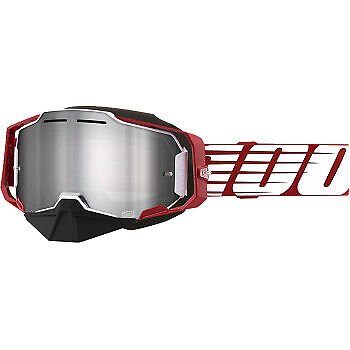 100% Armega Snow Goggles Oversized Red Mirror Lens 50008-00006