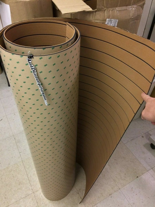 Hydro-turf Sheet 47X86 SHT86WG-2T 2-tone teak BROWN ON BLACK WIDE GROOVE 3M