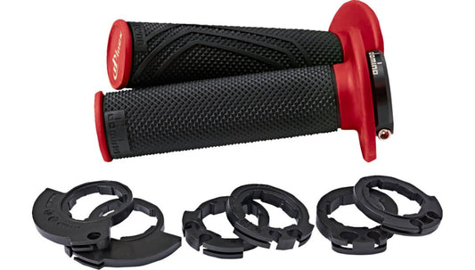 Domino Racing's D200 Lock-On Grips - Black/Red