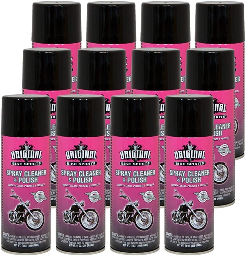 12 PACK CASE Original Bike Spirits Spray Cleaner Polish Protector 14oz Aerosol Can - 1039615