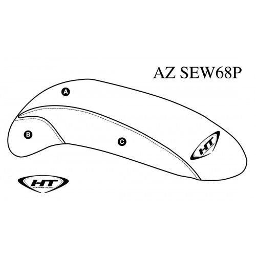 Hydro-turf AZ-SEW68P Chin pad Cover Kawasaki 800 SXR 750 SX SXI BLACK/SILVER