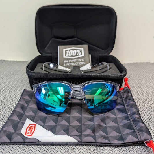 100% Sportcoupe Sunglasses - Grey - Green Mirror 61020-253-45