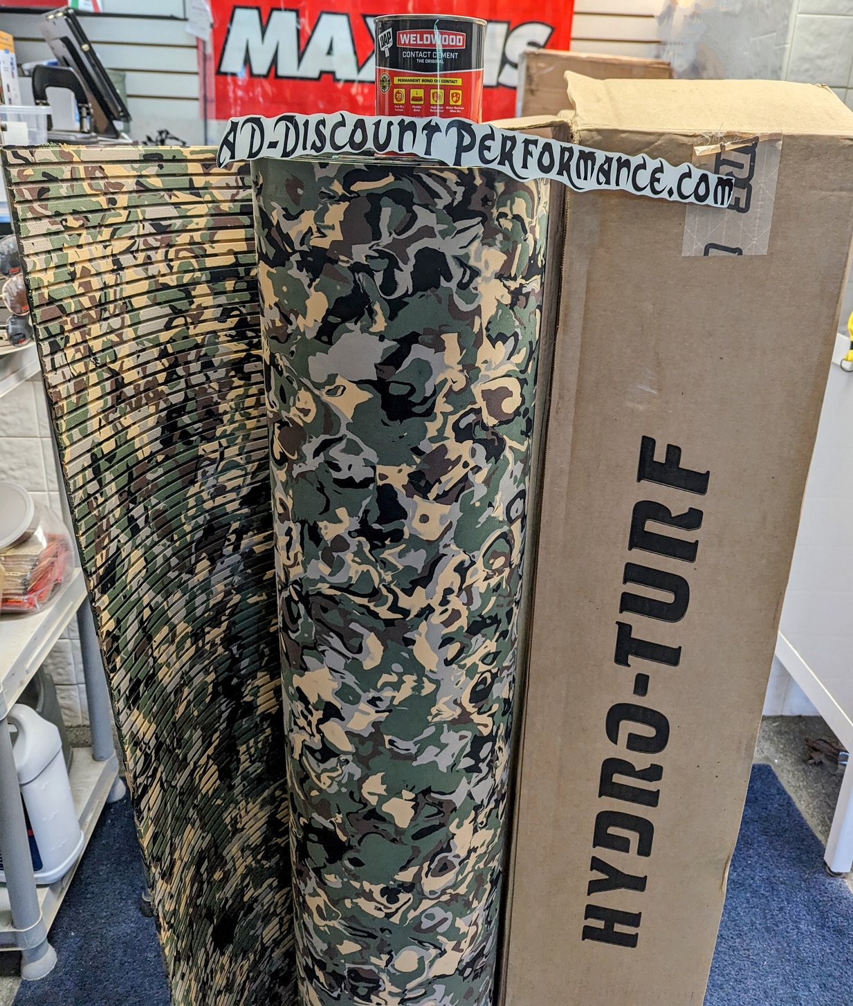 Hydro-turf DUCK CAMO GROOVE W/ Free Glue Sheet Fishing SHT86CG 47X86 DUK Grass