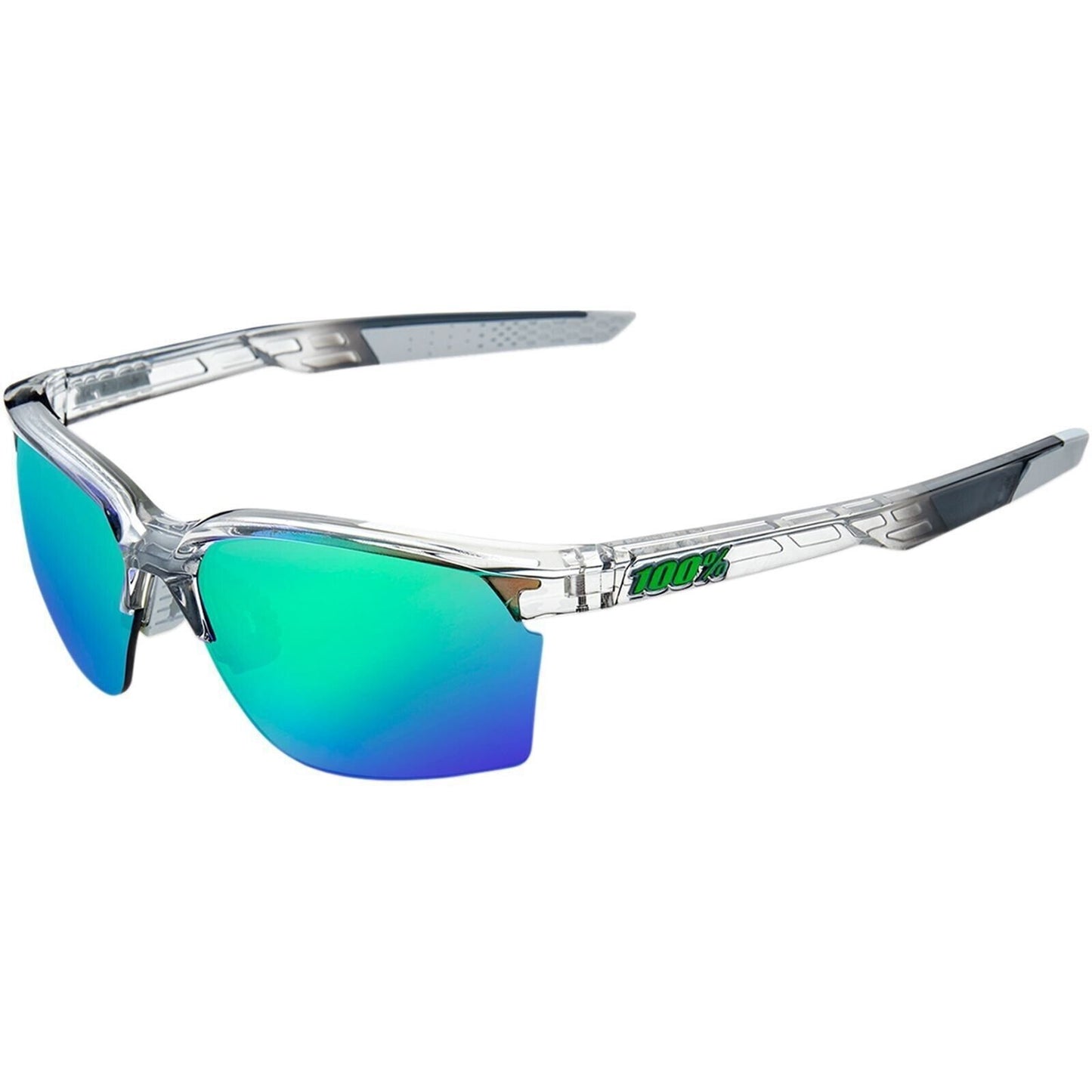 100% Sportcoupe Sunglasses - Grey - Green Mirror 61020-253-45