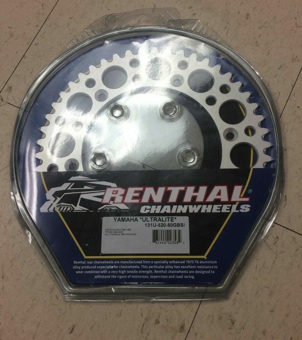 Renthal 131U-520-50GBSI Ultralight Rear Sprocket Yamaha YZ125 YZ250 WR