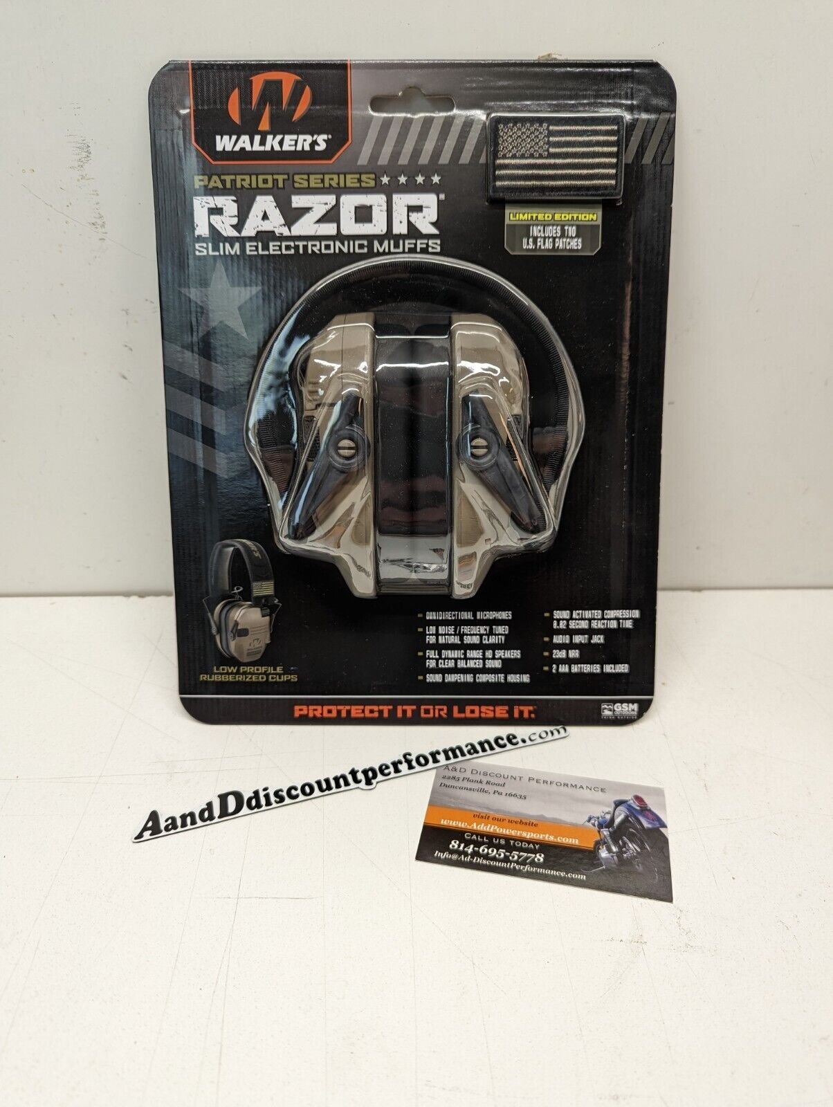 Walker’s Razor Slim Electronic Muff FDE Patriot Version