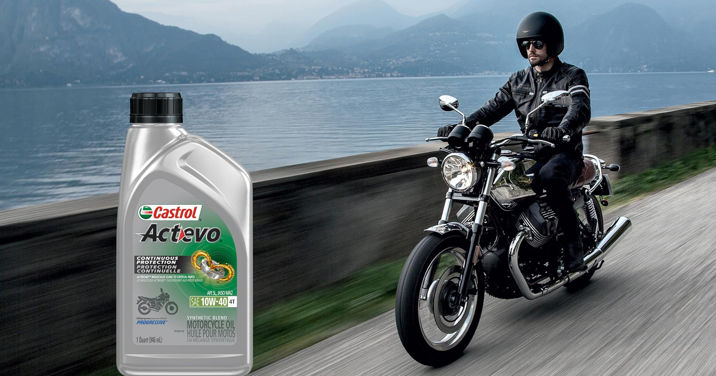 Castrol 06130 Actevo X-Tra 4T Synthetic Blend - 10W40-1 quart - 15D7D2