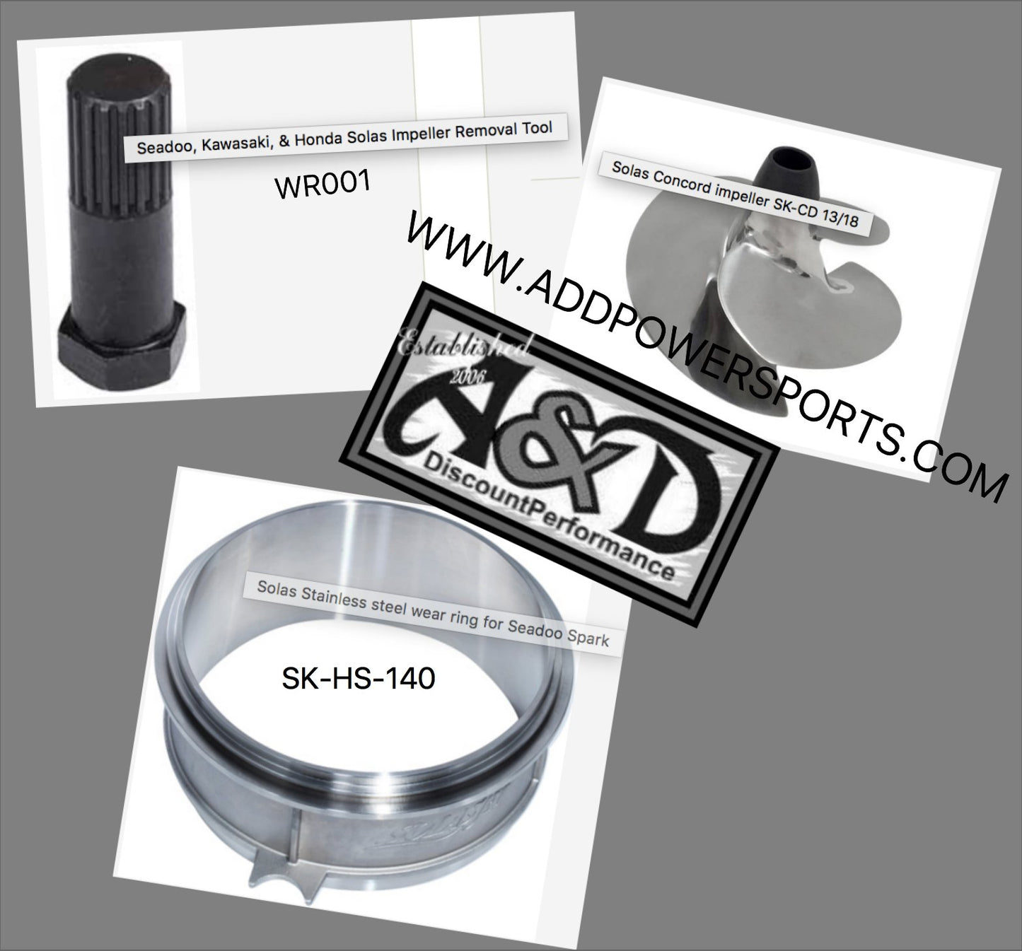 Seadoo Spark Impeller, Wear ring & Removal Tool kit wr001 SK-CD-13/18 SK-HS-140