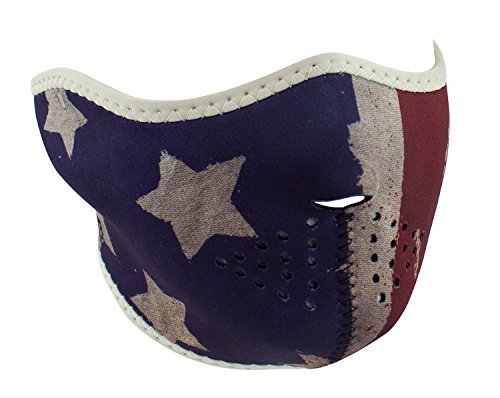 ZanHeadgear WNFM408H Neoprene Half Face Mask Patriot Vintagfe Design Half Face Mask