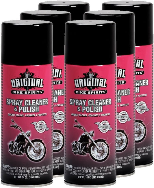 6 PACK Original Bike Spirits Spray Cleaner Polish Protector 14oz Aerosol Can - 1039615