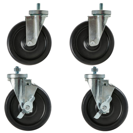 6" Caster Swivel Kit M12 X 1.75  bolt (2 Brake & 2 Non-Brake)