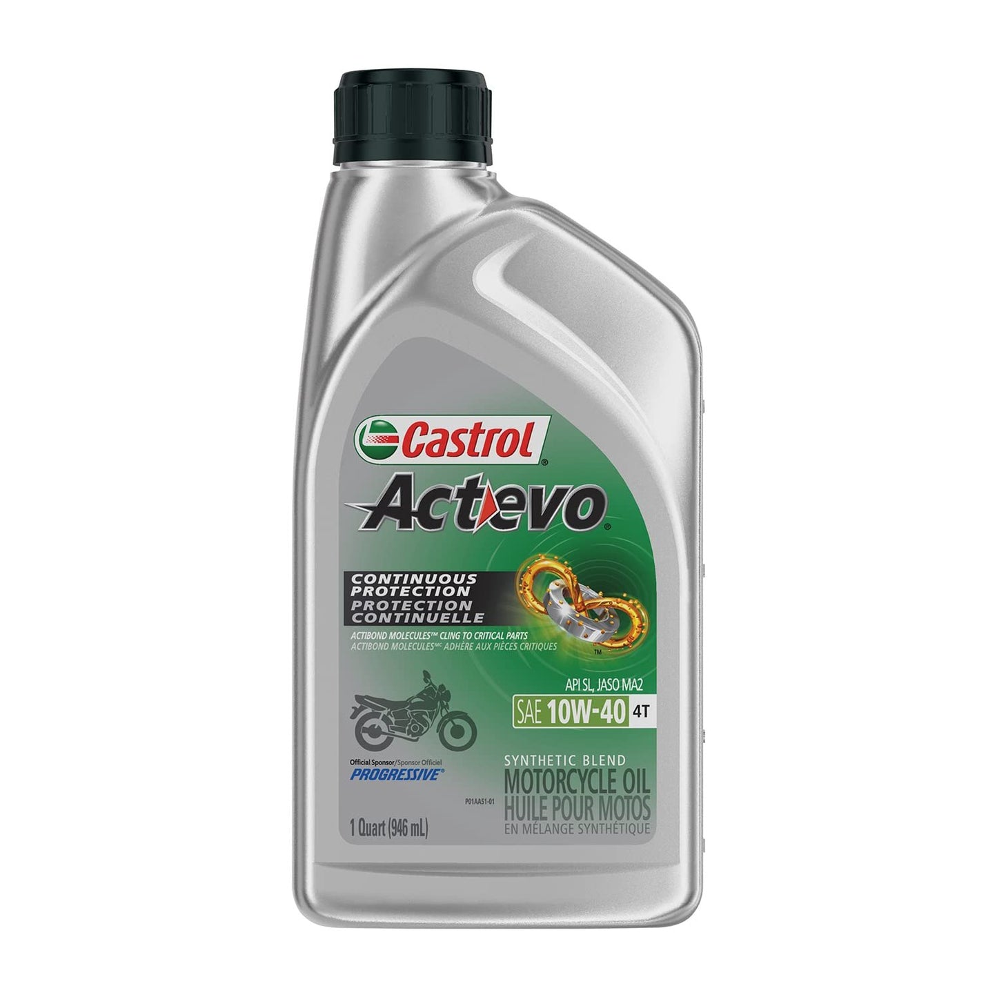 Castrol 06130 Actevo X-Tra 4T Synthetic Blend - 10W40-1 quart - 15D7D2