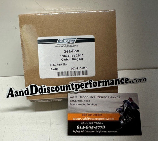 INSTOCK WSM CARBON RING KIT SEA-DOO 1503 4-TEC GTI GTS GTX RXT 02-15 003-110-01K