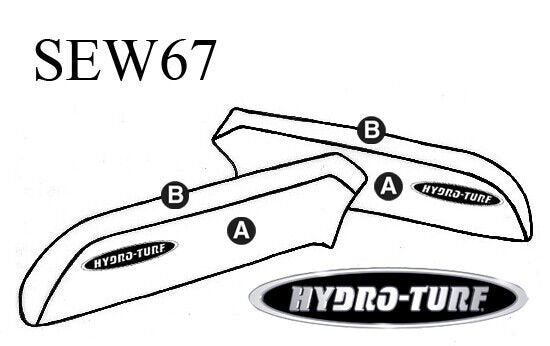 HydroTurf Side Pad Cover Kit Kawasaki 750/sx/sxi pro Jet-Ski SEW67 BLACK