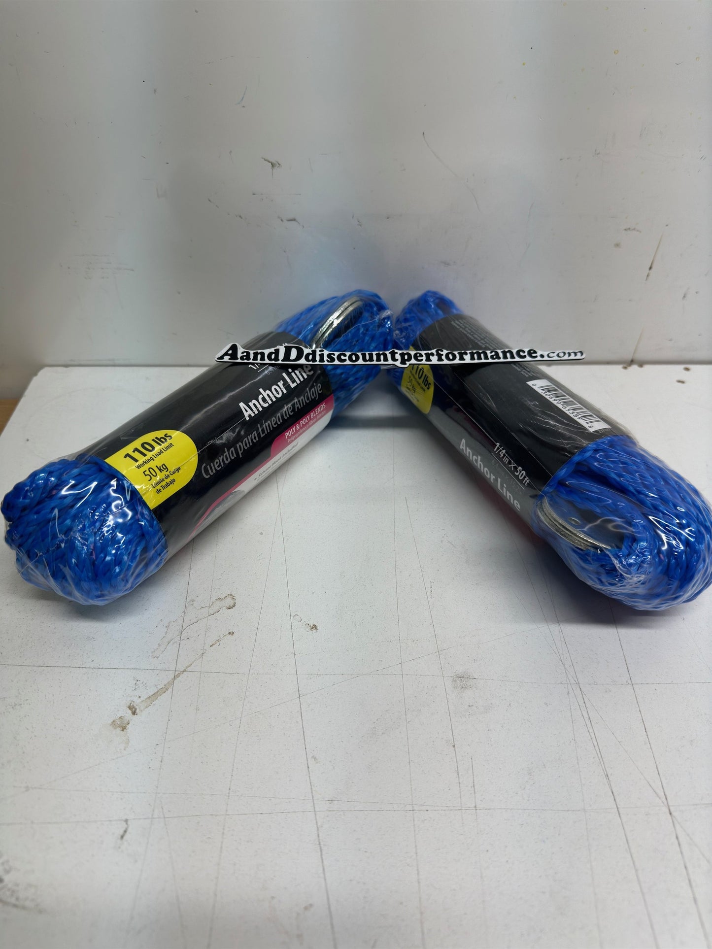 INSTOCK 2 PACK 1/4 in. x 50' Blue Poly Pro Anchor/Dock Line Rope Boat Marine Jet Ski