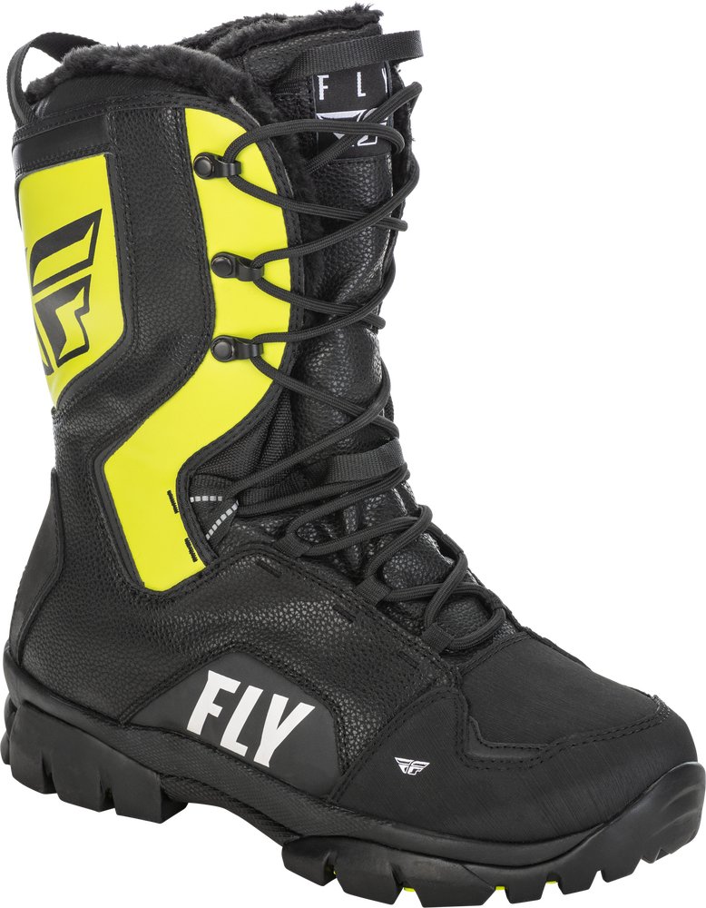 FLY RACING MARKER LACE UP BOOTS (BLACK/GREY/Hi-Vis) SIZE 9 361-97309